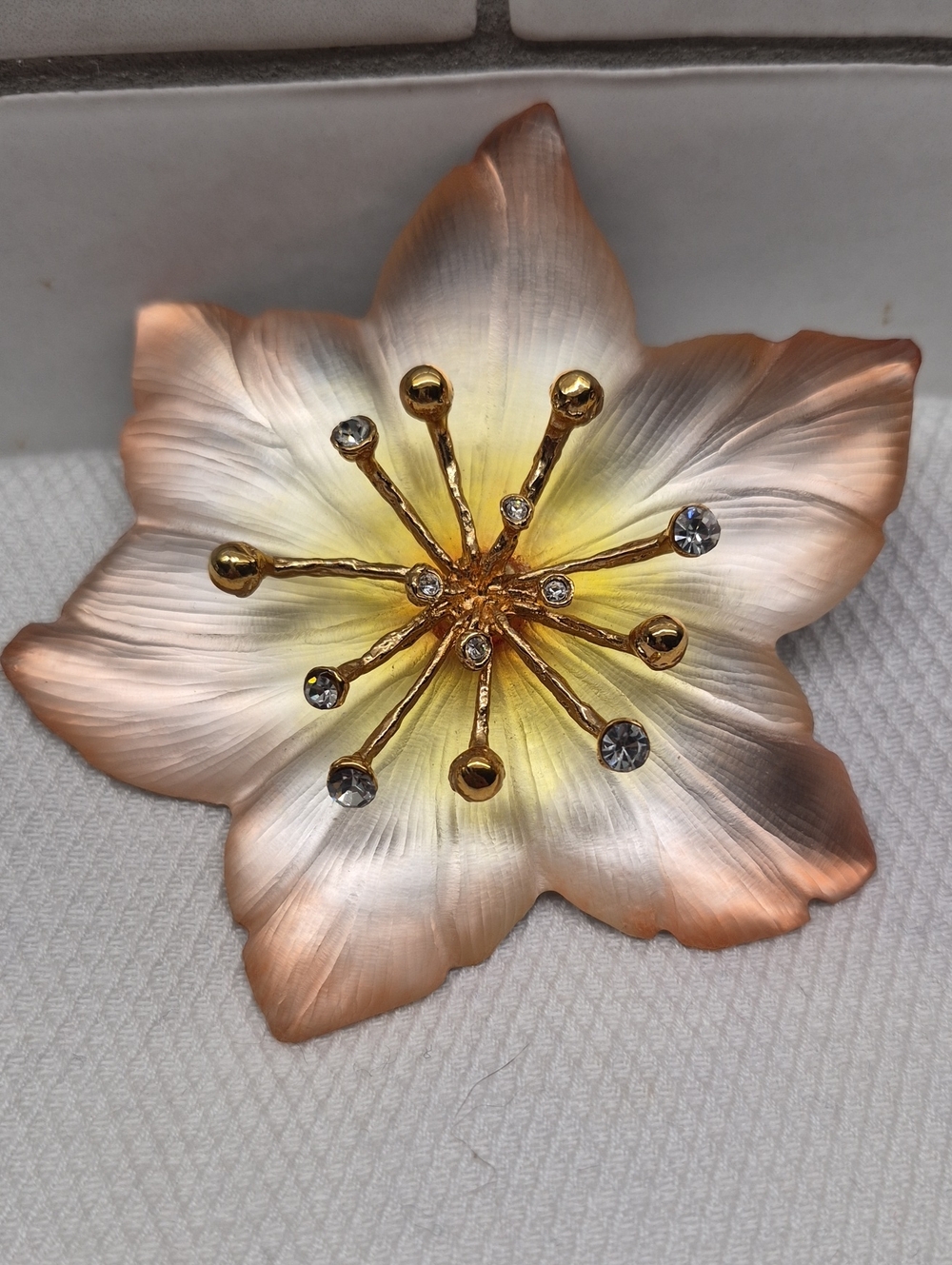 Alexis Bittar Rose Gold Lucite Flower Brooch